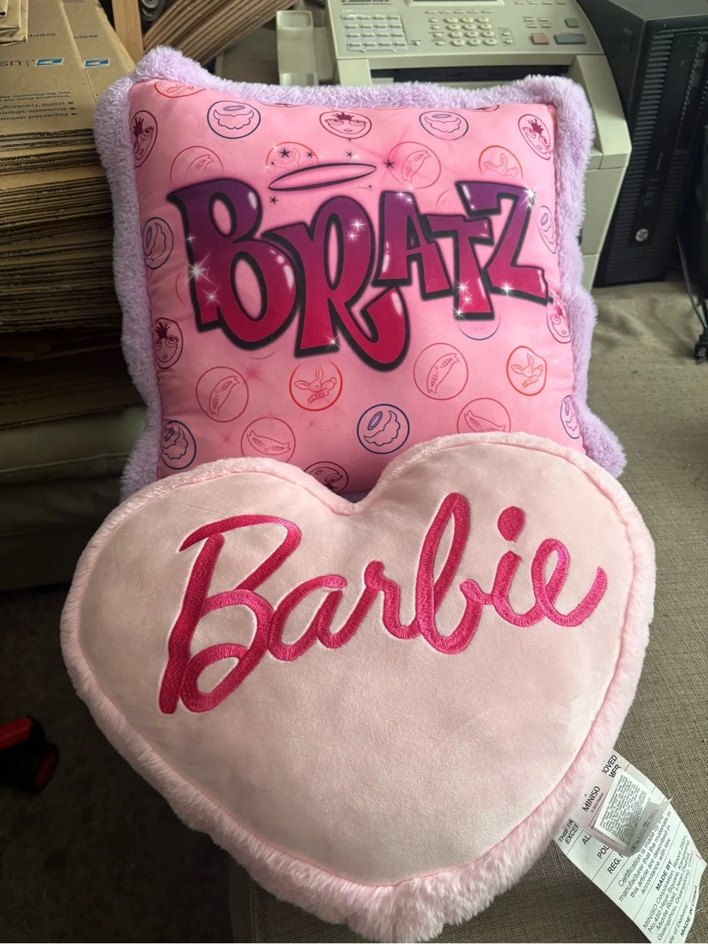 Pink Plush Decorative Pillow for Kids